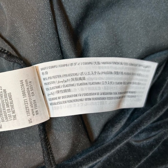 Abercrombie & Fitch Velvet Ruched Asymmetrical Neck Long Sleeve Mini Dress XL - Picture 13 of 14